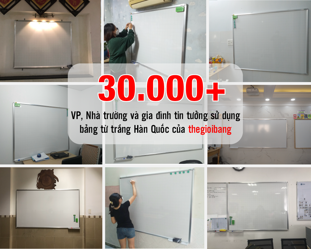 Bảng từ trắng treo tường trong thực tế sử dụng
