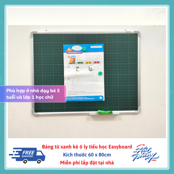 Bảng từ xanh kẻ ô ly 60 x 80 cm