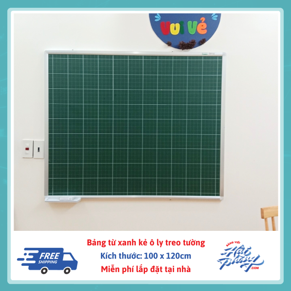 Bang tu xanh ke o ly treo tuong 100 x 120cm 1