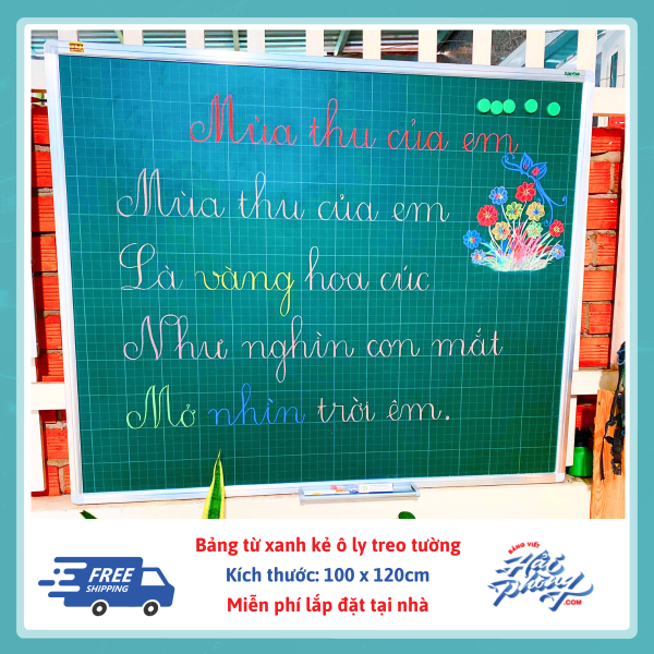 Bang tu xanh ke o ly treo tuong 100 x 120cm 3