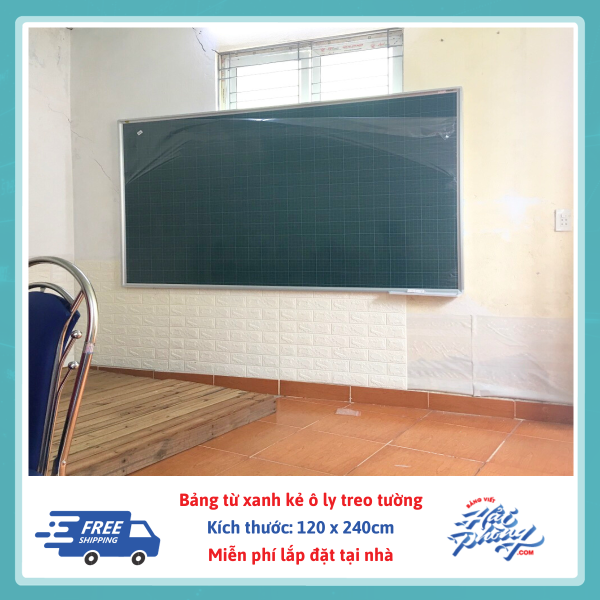 Bang tu xanh ke o ly treo tuong 120 x 240cm