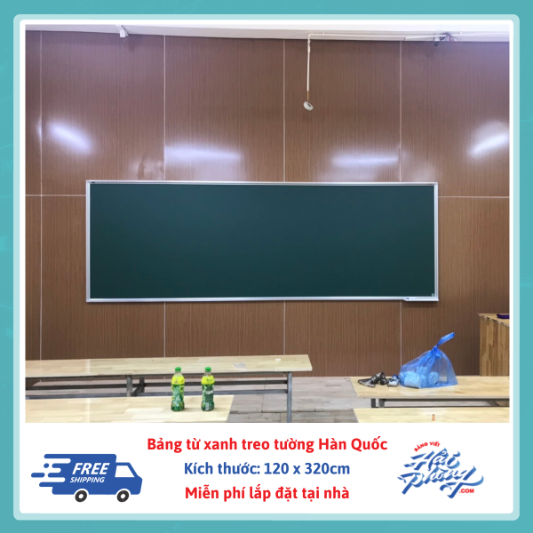 Bang tu xanh ke o ly treo tuong 120 x 320cm