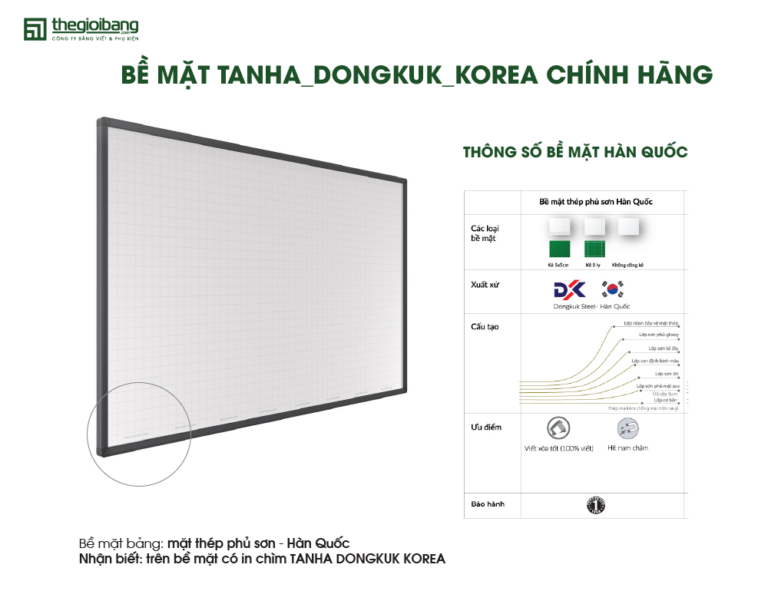 Bảng từ trắng chống rung Duratech 30 Bề mặt bảng từ trắng chống rung Duratech