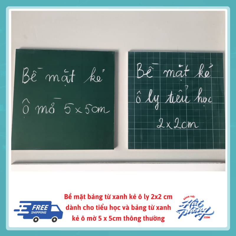 Mẫu bề mặt bảng dòng kẻ ô ly 2 x 2cm