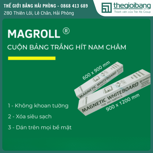 Cuộn bảng trắng hít nam châm
