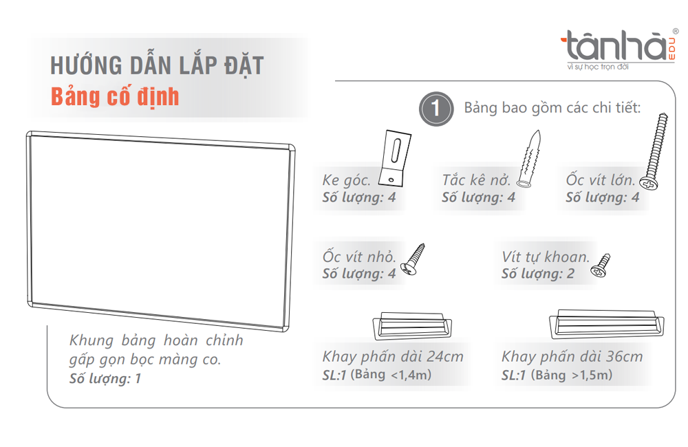 Hướng dẫn lắp đặt bảng từ trắng treo tường