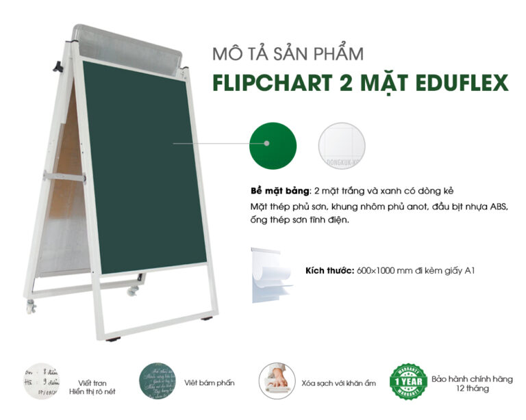 Mô tả sản phẩm bảng Flipchart 2 mặt Edu Flex