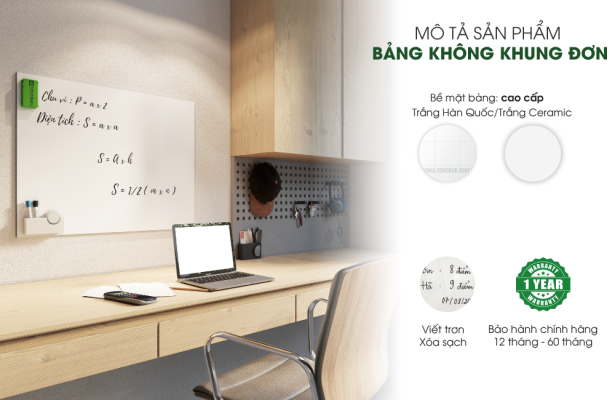 Mô tả thông tin sản phẩm Bảng từ trắng không khung