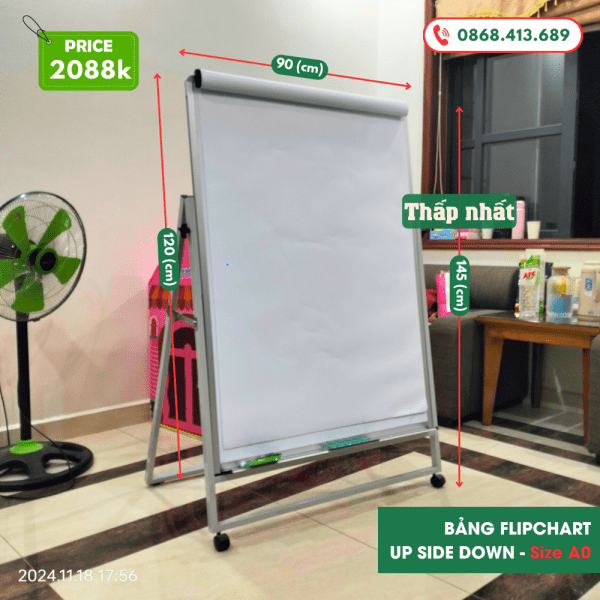 Bảng Flipchart up side down Han Quoc 90 x 120cm
