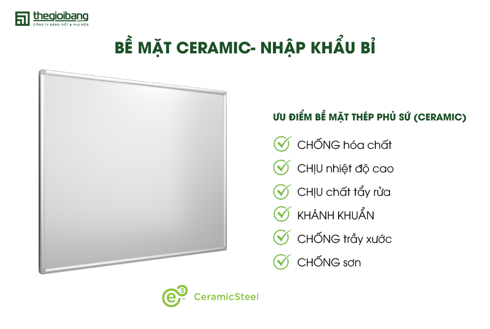 Ưu điểm bảng từ trắng Ceramic