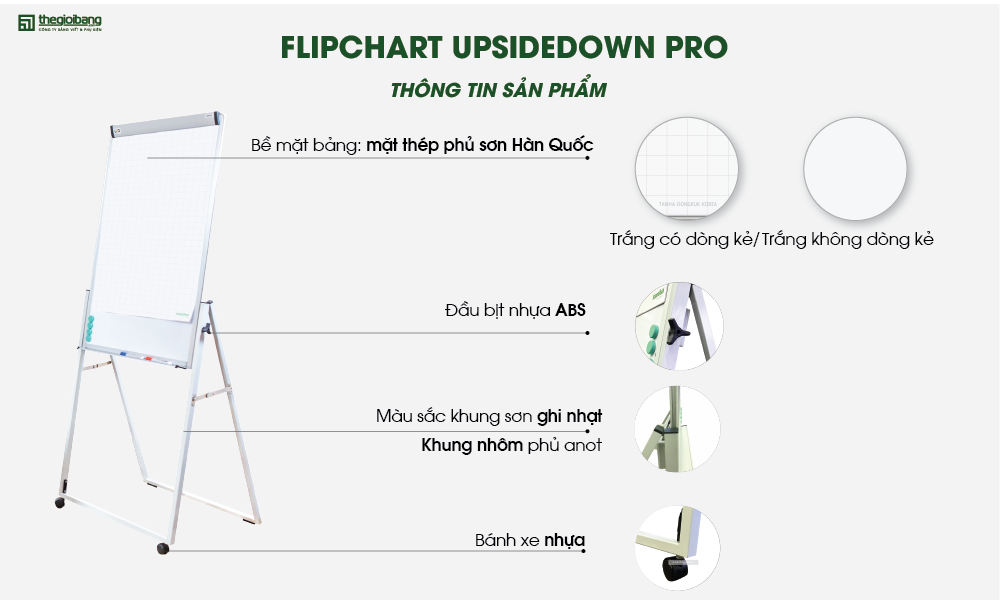 Thông tin sản phẩm bảng flipchart up side down pro