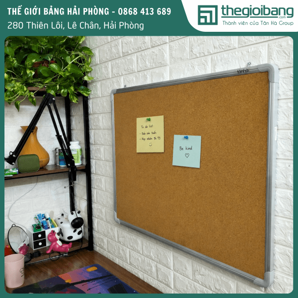 Bảng ghim Easyboard 60 x 80 lie gỗ bần