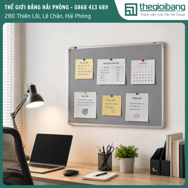 Bảng ghim Easyboard 60 x 80 màu ghi