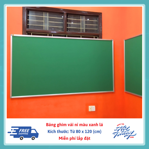 Bang ghim treo tuong mau xanh la khung nhom (2)