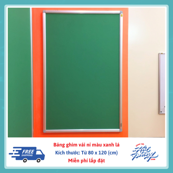 Bang ghim treo tuong mau xanh la khung nhom (3)