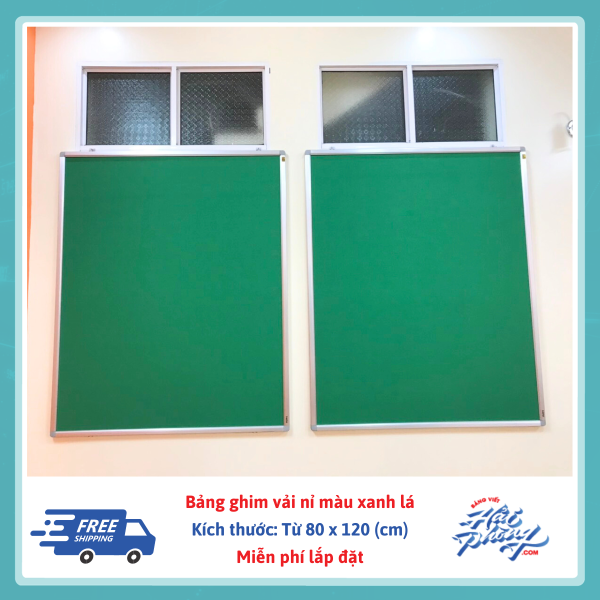 Bang ghim treo tuong mau xanh la khung nhom (4)