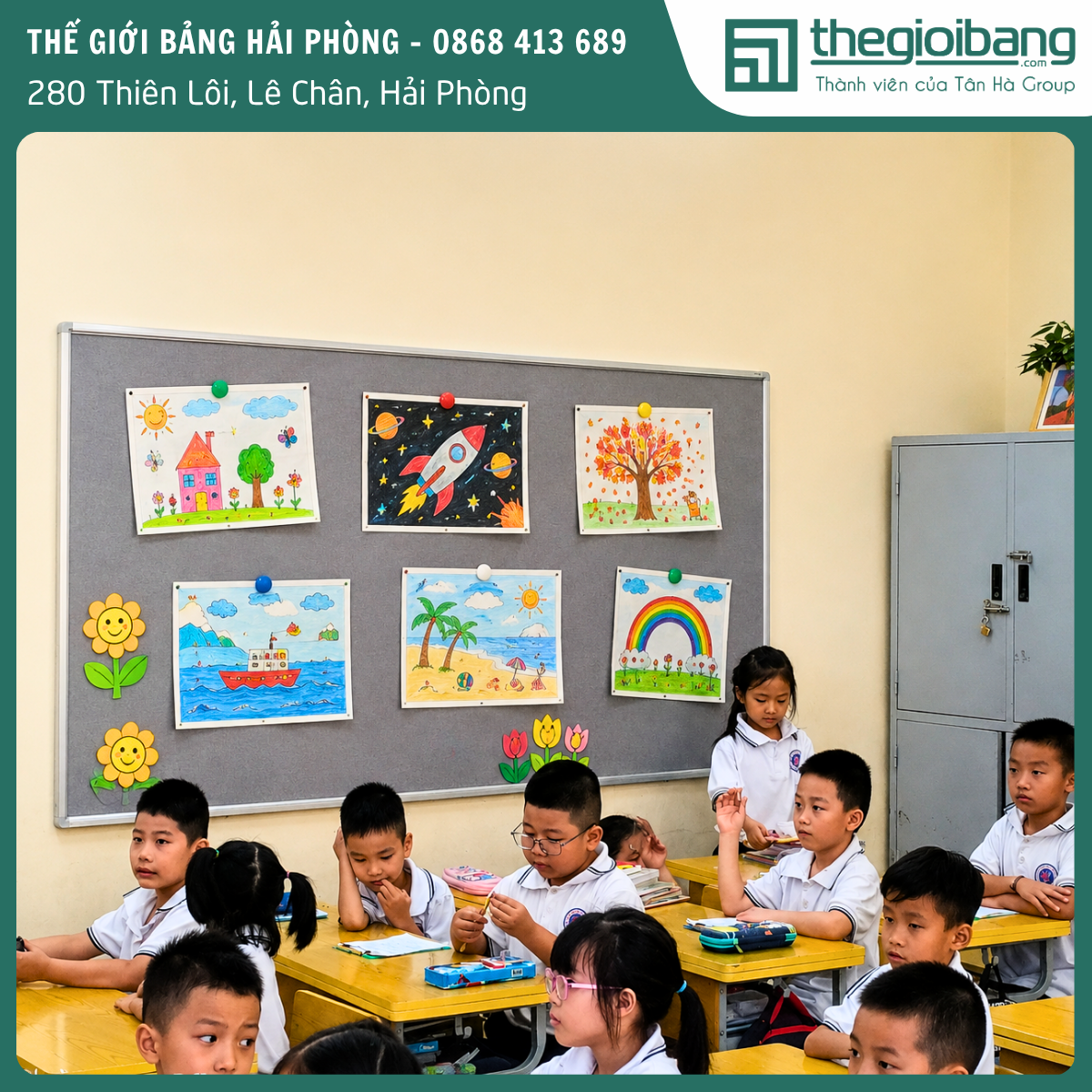 Bảng ghim vải nỉ màu ghi Bảng ghim vải nỉ màu ghi