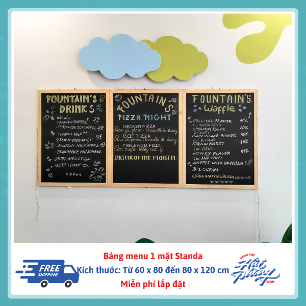 Bảng đen viết phấn làm bảng menu