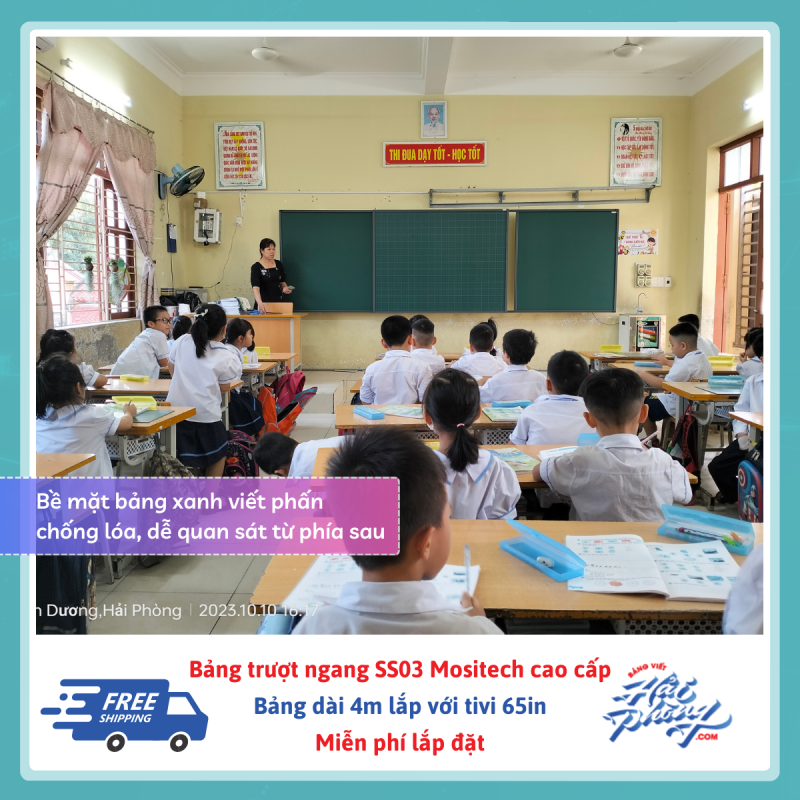 Bảng trượt ngang thông minh 3 tấm dài 4m