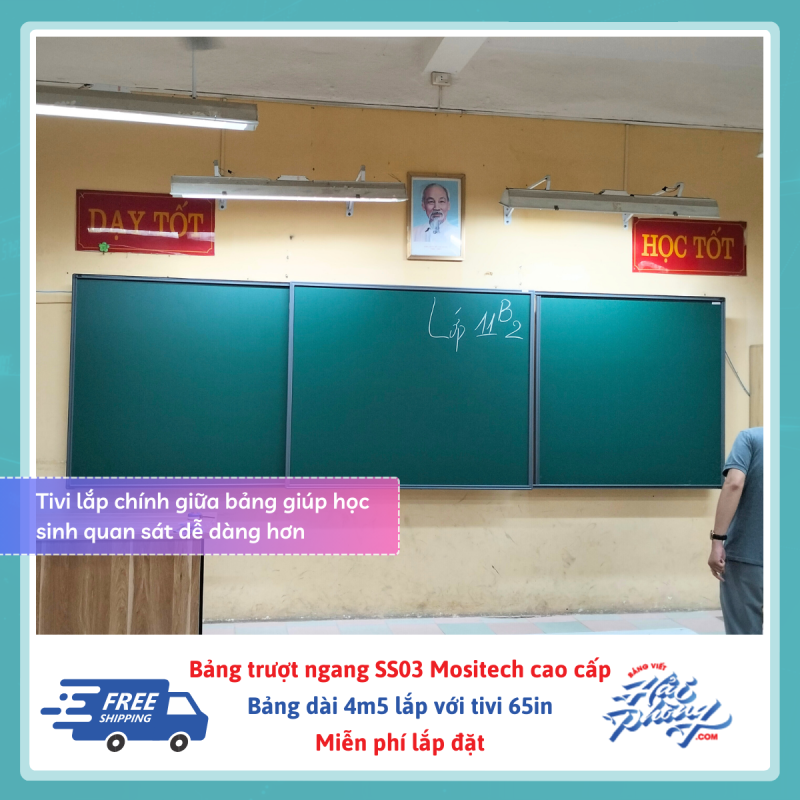 Bảng trượt ngang 3 tấm dài 4.5m