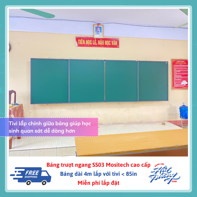 Bảng trượt ngang 4 tấm dài 4m