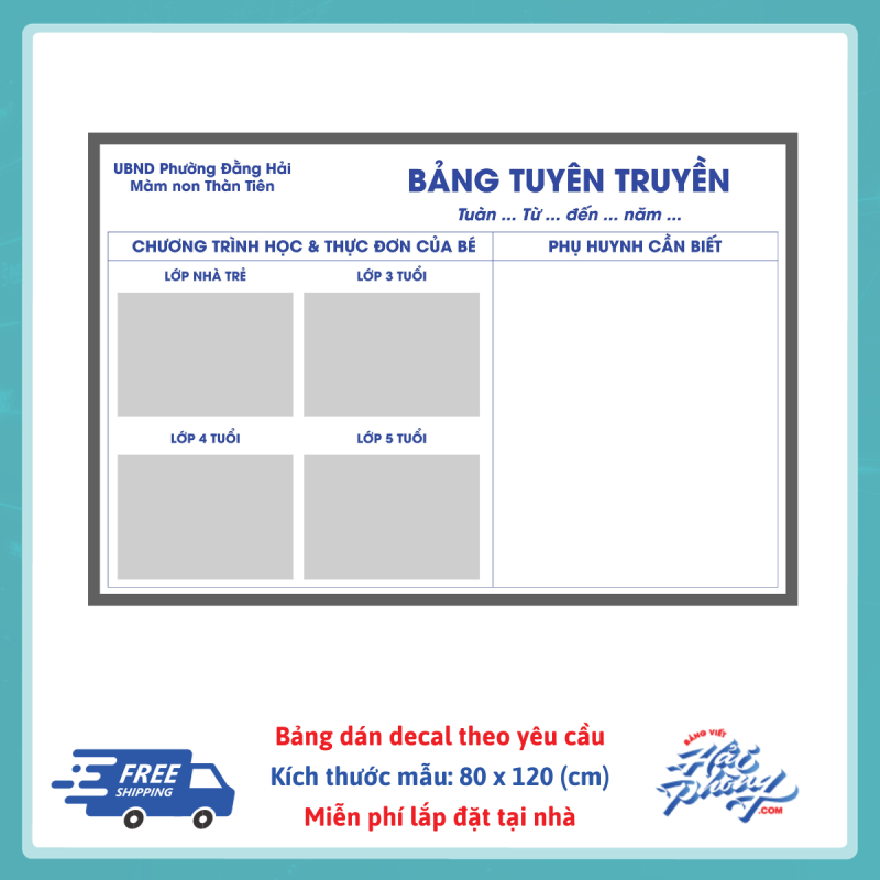 Bang tuyen truyen truong mam non