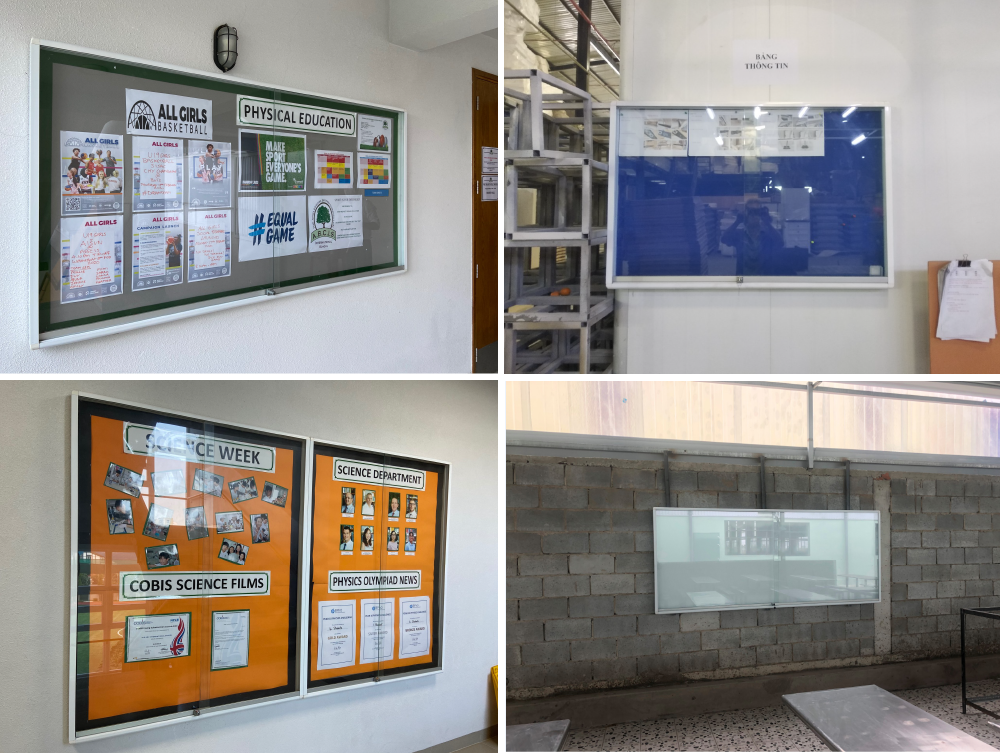 Hình ảnh thực tế bảng thông báo treo tường
