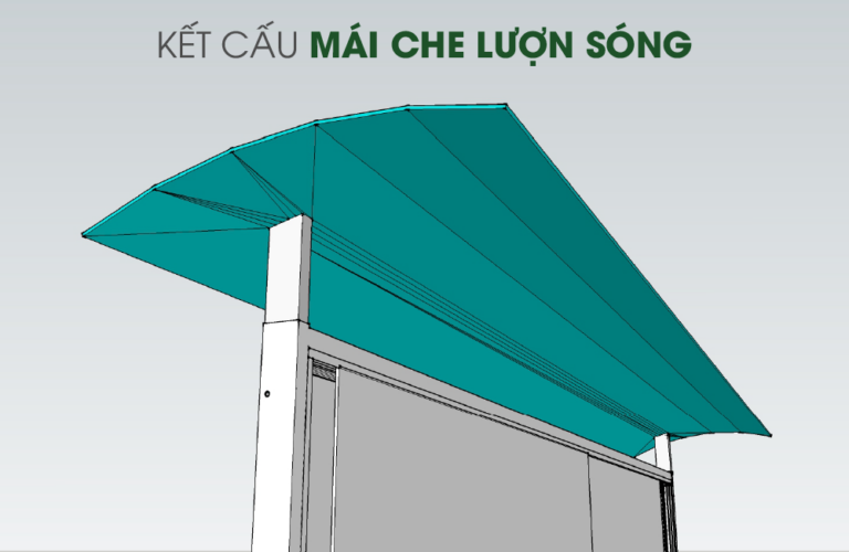 Kết cấu mái che lượn sóng của Bảng thông tin ngoài trời có mái che
