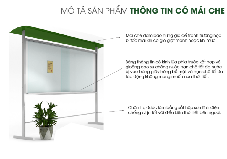 Thông tin sản phẩm bảng thông tin ngoài trời có mái che