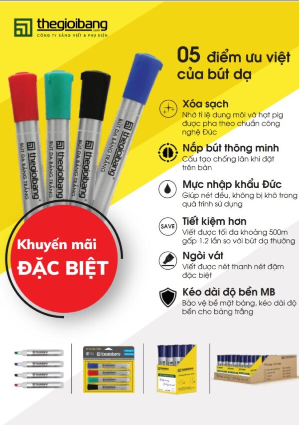 Ưu điểm của bút lông viết bảng Thế Giới Bảng
