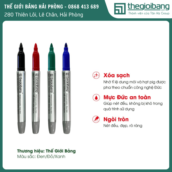 Vỉ bút dạ 4 màu ngòi nhỏ (3)