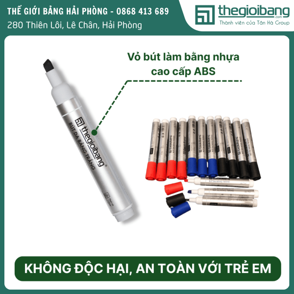 Vỉ bút dạ 4 màu ngòi vát (6)