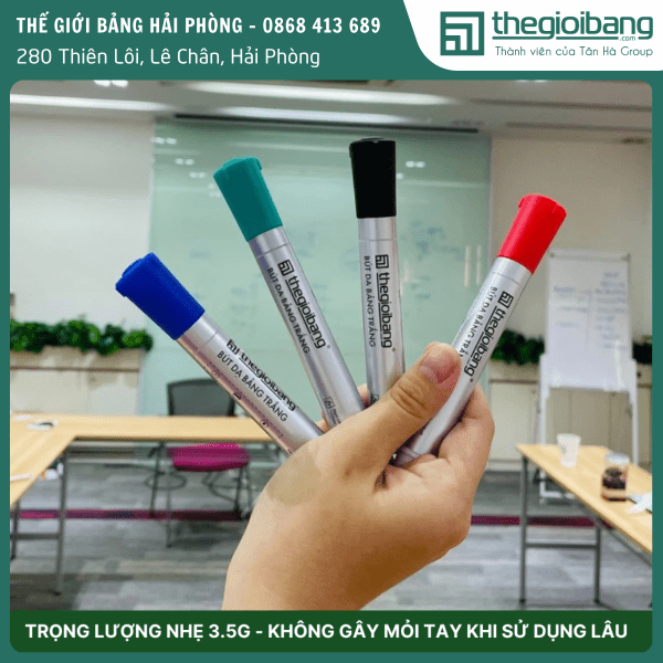 Vỉ bút dạ 4 màu ngòi vát (7)