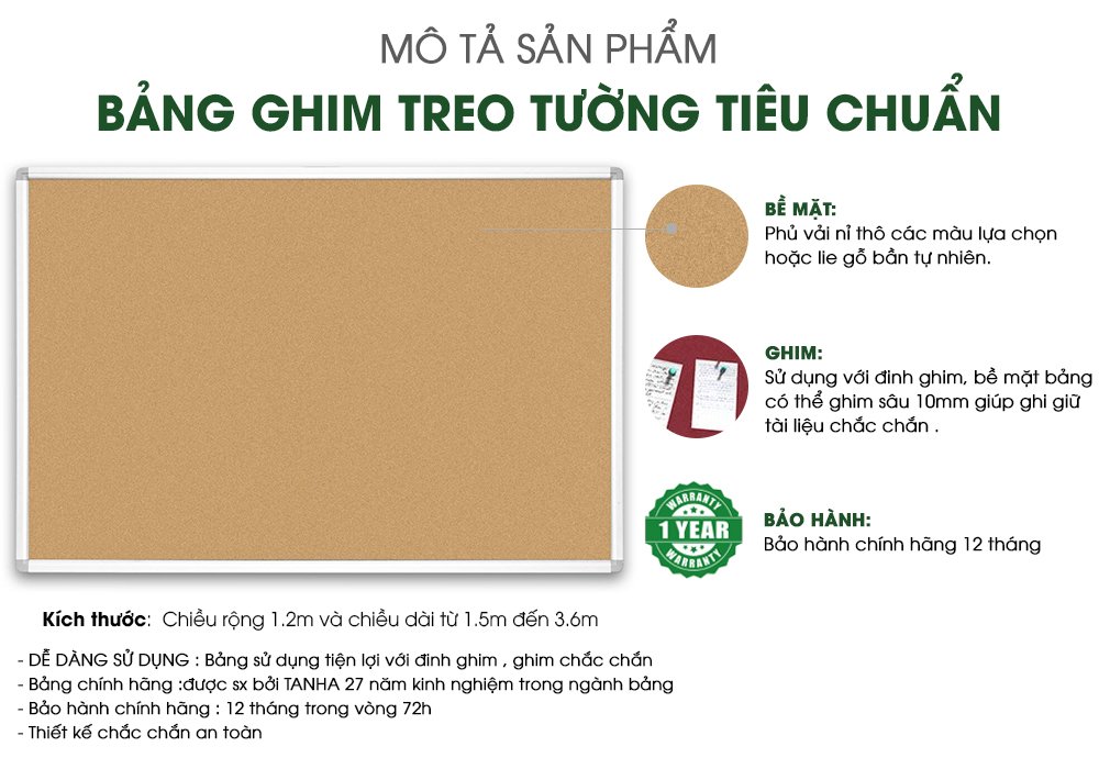 Bảng ghim bần và ghim vải nỉ Tân Hà