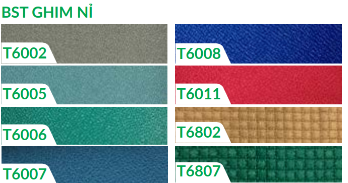 Bộ sưu tập màu vải nỉ bảng ghim nỉ Tân Hà