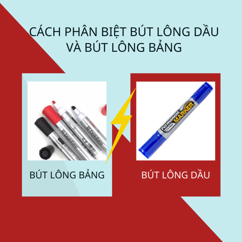 Cách phân biệt bút lông dầu và bút lông bảng