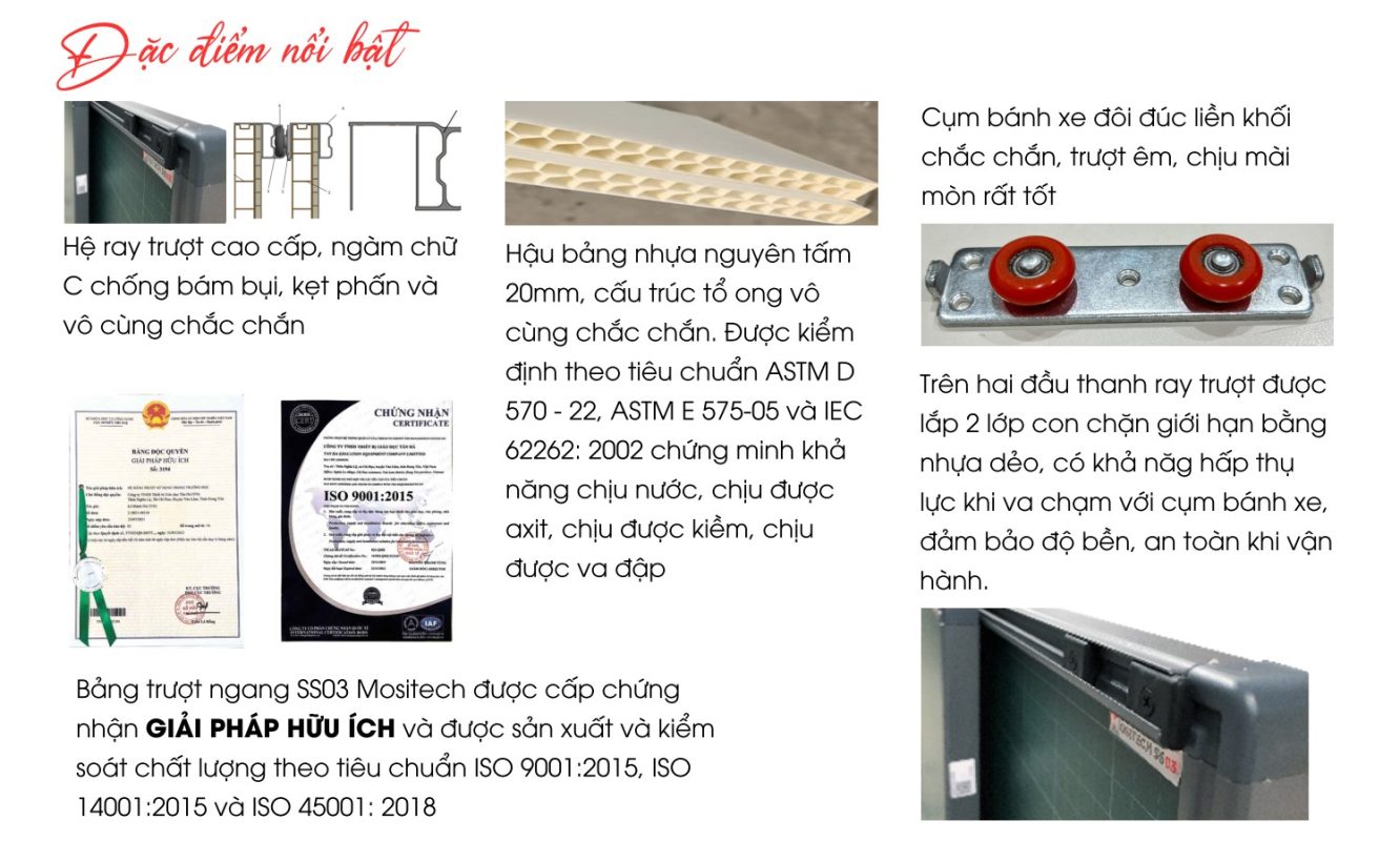 Đặc điểm nổi bật bảng trượt ngang SS03 Mositech