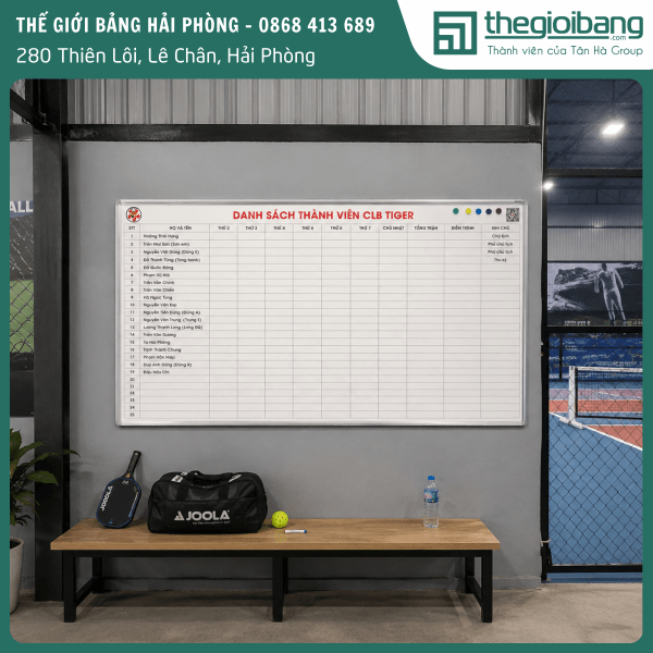 Bảng thành viên câu lạc bộ Pickball