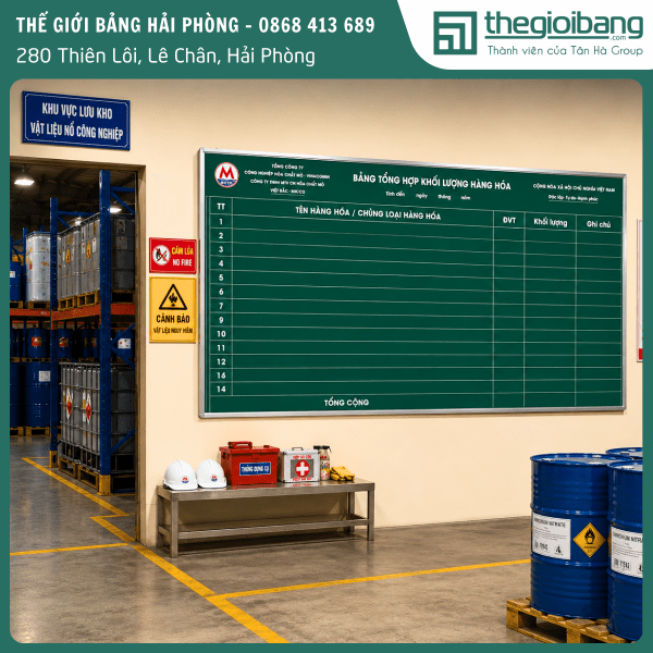 Bảng tổng hợp khối lượng hàng hóa